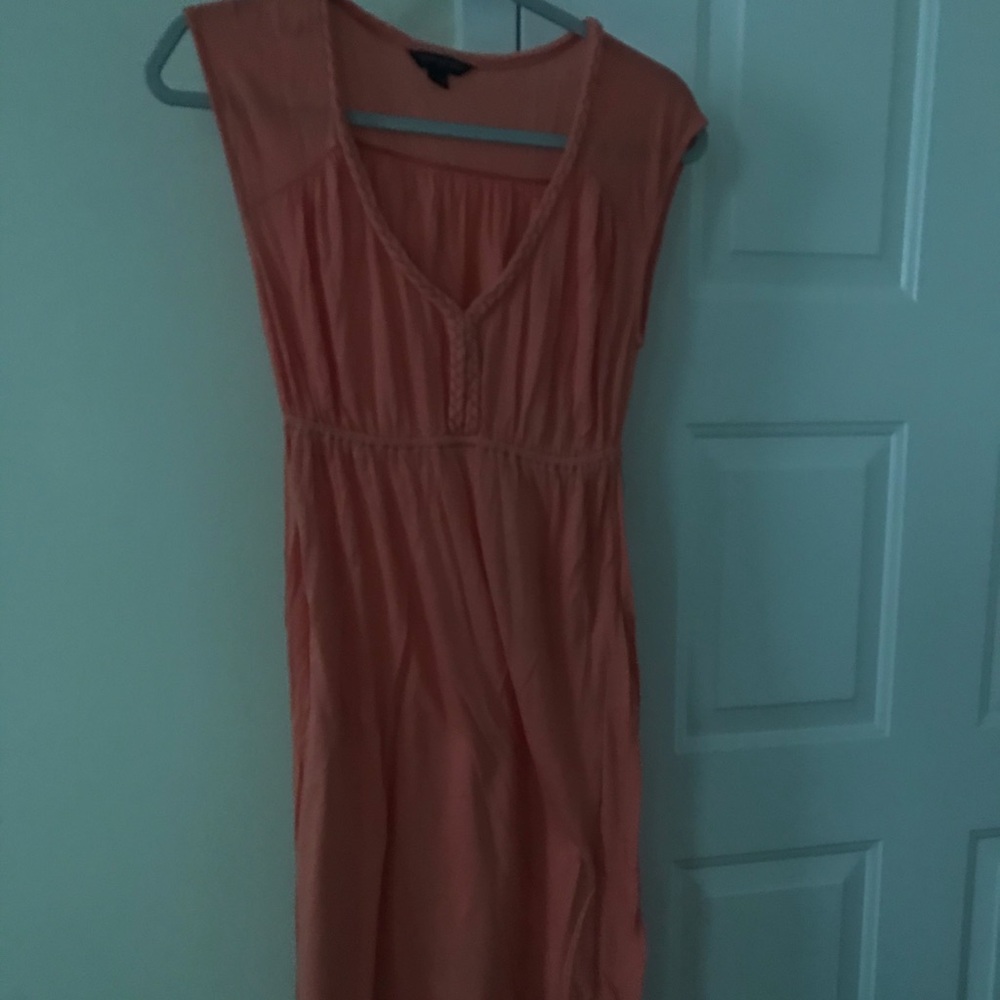 Peach V-Neck Dress